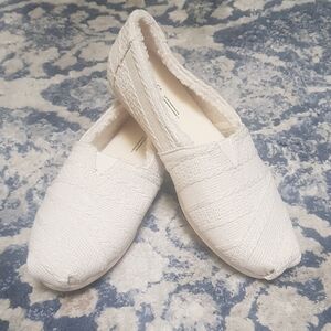 Tom's Alpargata natural Cable With Faux Shearling 8.5